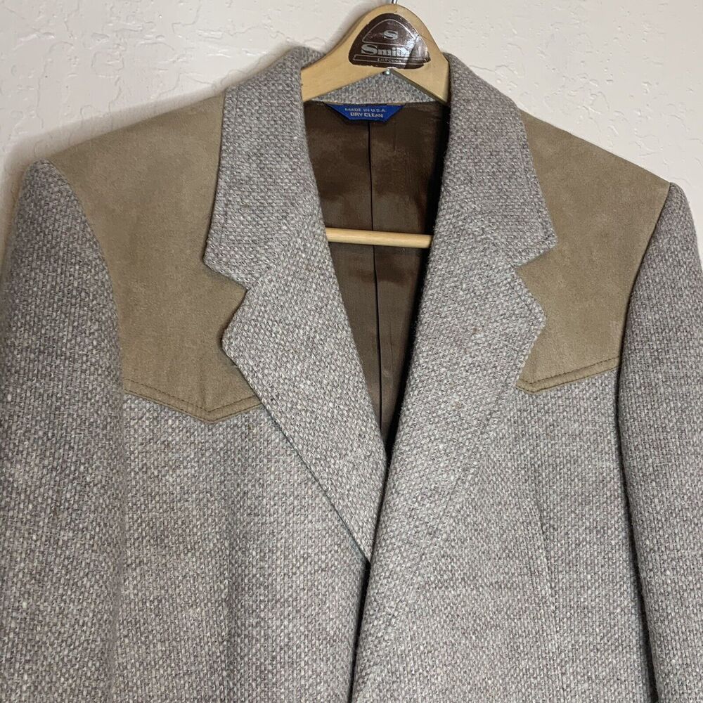 Pendleton Light Browntweed Wool Leather Western S… - image 2